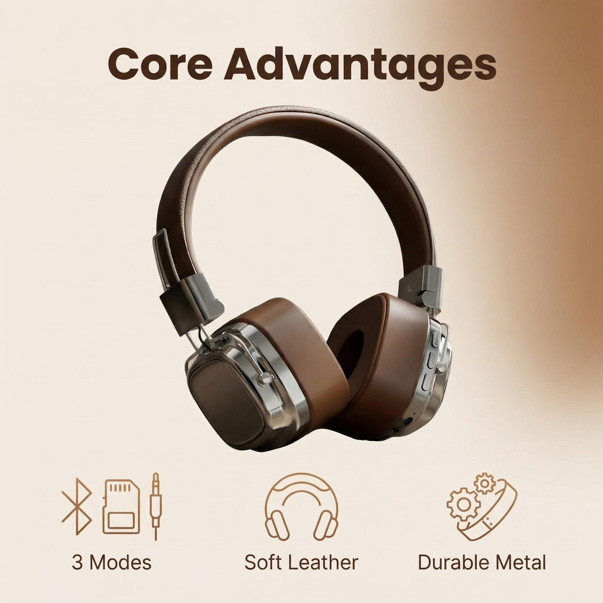 Retro Handset Phone - Casque audio rétro en cuir sans