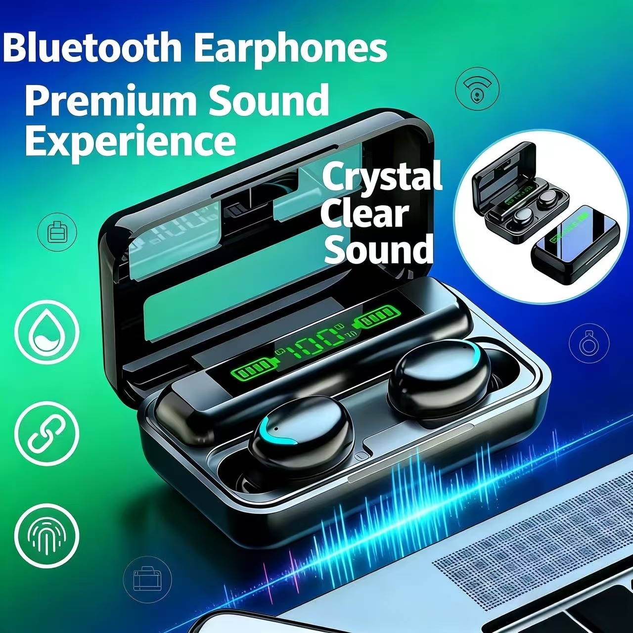 Bluetooth Earphone Tws - Écouteurs sans fil F9 TWS, écouteurs