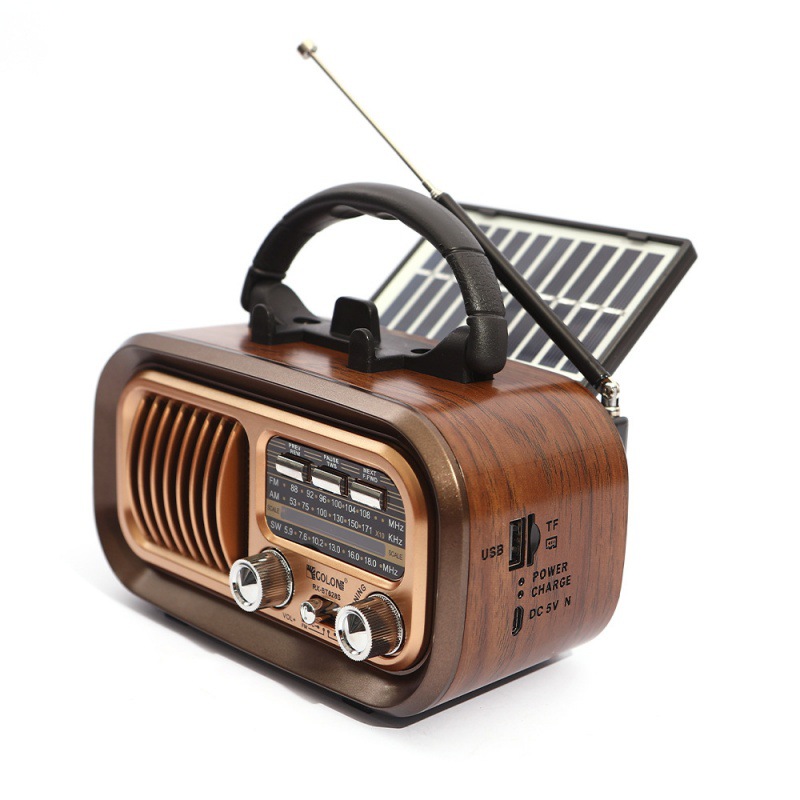 Retro Handset Phone - Mini Radio en bois avec panneau