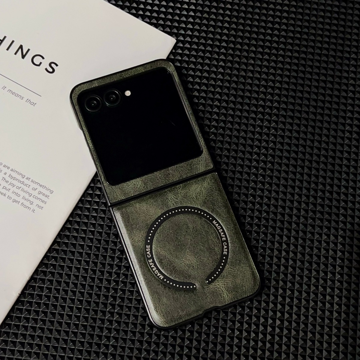 Retro Handset Phone - Étui de protection magnétique en cuir