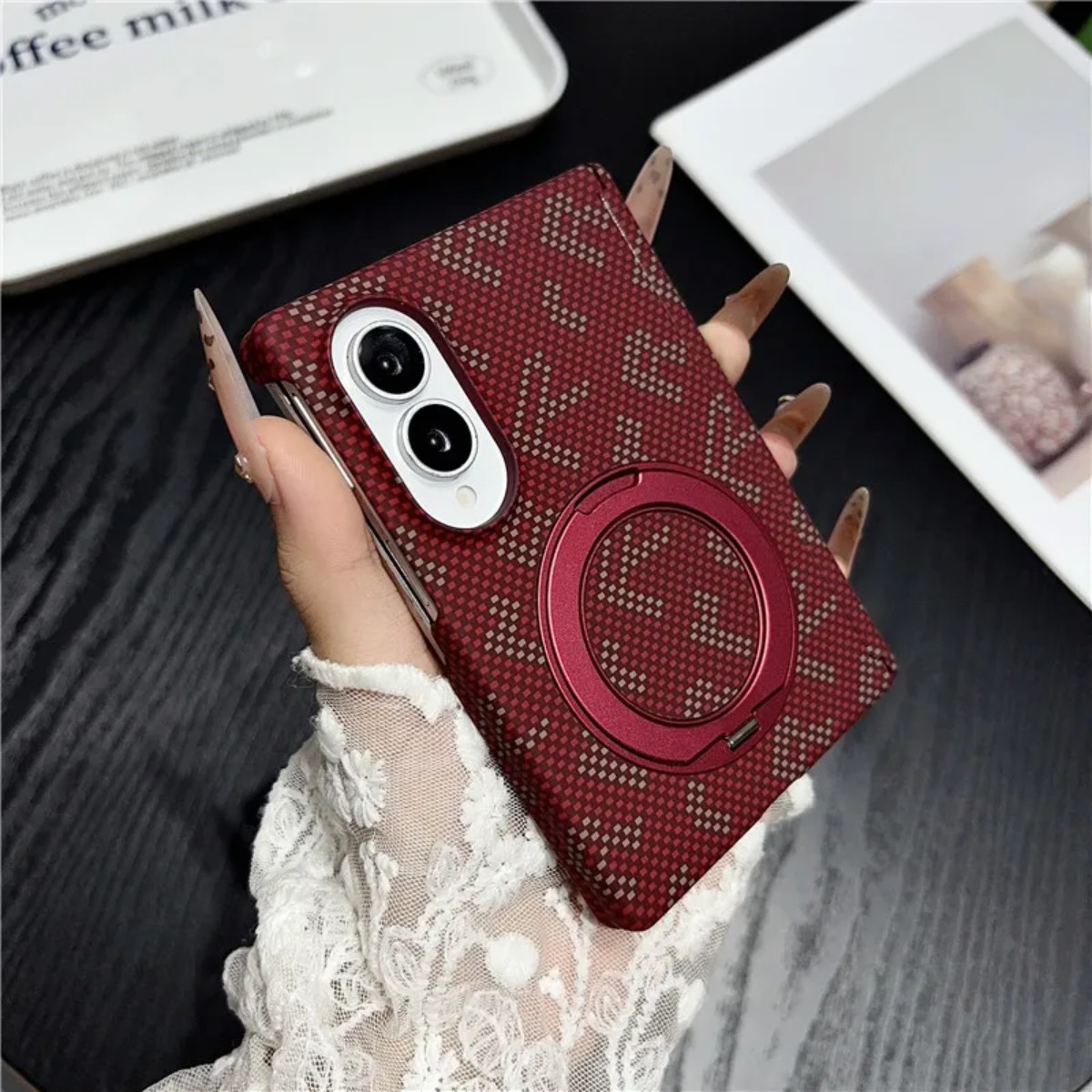 Support 360° en cuir et fibre  - Phone Accessories Holder avis et prix