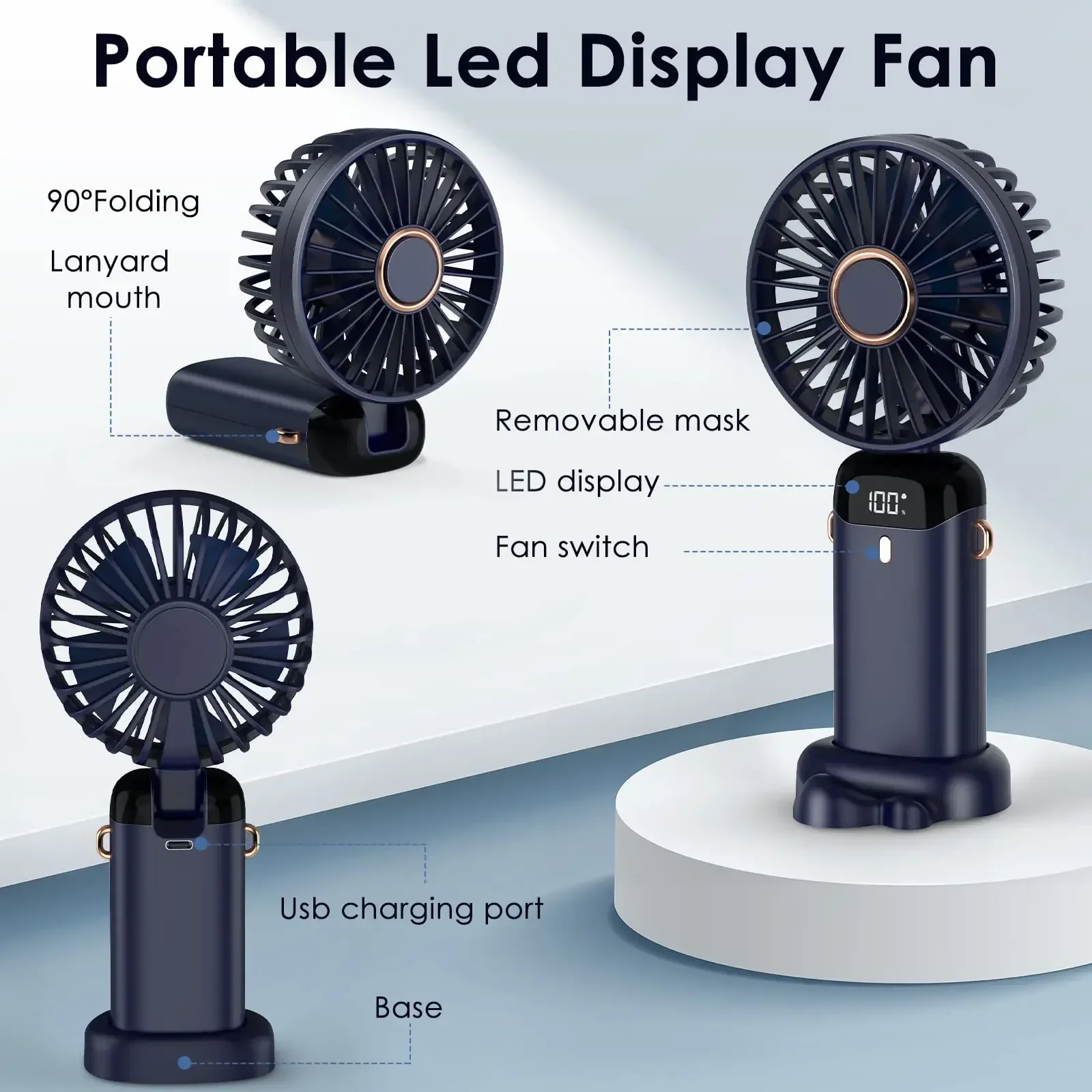 5000mAh Mini ventilateur porta - Neck Hanging Phone Holder avis et prix